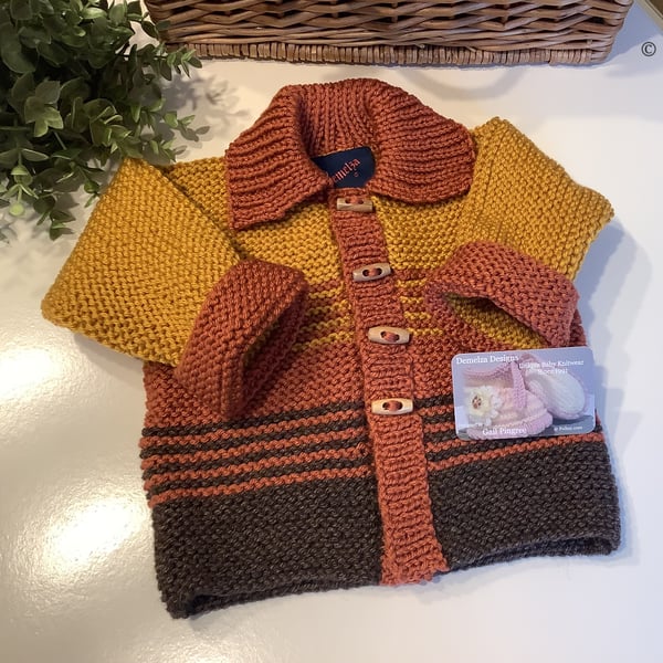 Baby Boy's Hand Knitted  Designer Aran Jacket  9-18 months size