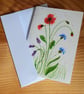 Wildflowers - poppies, cornflower, lavender. Watercolour greeting card - Image 2