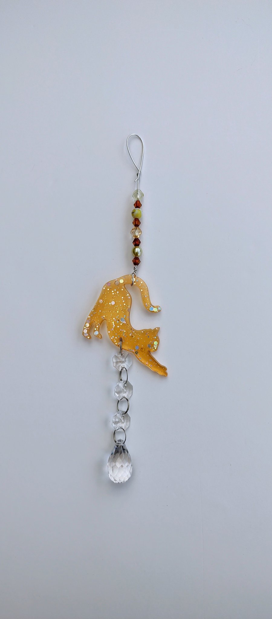 Sparkly Resin Sun Catcher Decoration - Cat 2