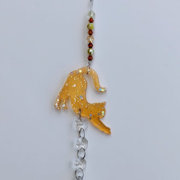 Sparkly Resin Sun Catcher Decoration - Cat 2