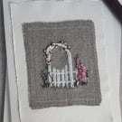 Hand embroidered blank greetings card