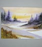 original art miniature watercolour landscape  painting ( ref FA 658 J2 )