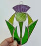 Stained Glass Thistle - Handmade Hanging Window Decoration  - Image 5