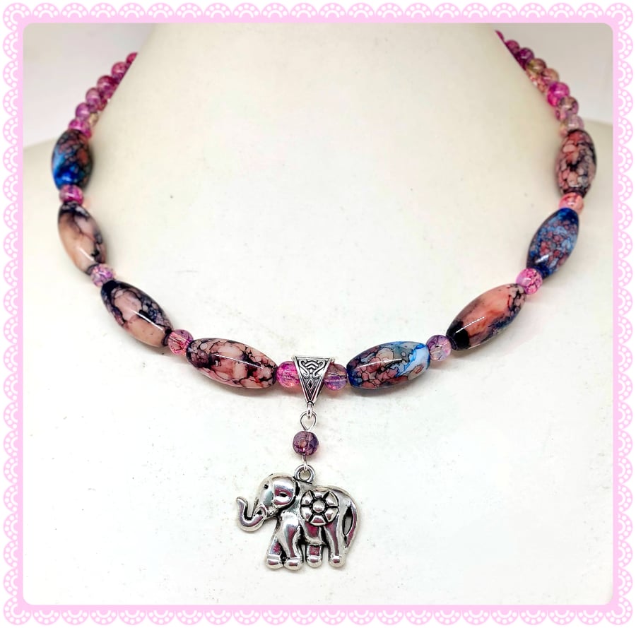 One of a Kind Indian Elephant necklace 