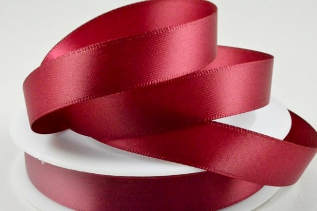 Burgundy double satin ribbon 38mm x 3 metres 