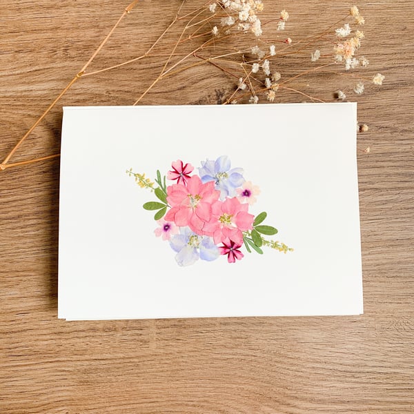 Real Pressed Flower Card Birthday card For Wife For Mum For Women For Granny Car