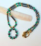 Hematite And Emerald Green Glass Necklace - Handmade In Devon - Image 7