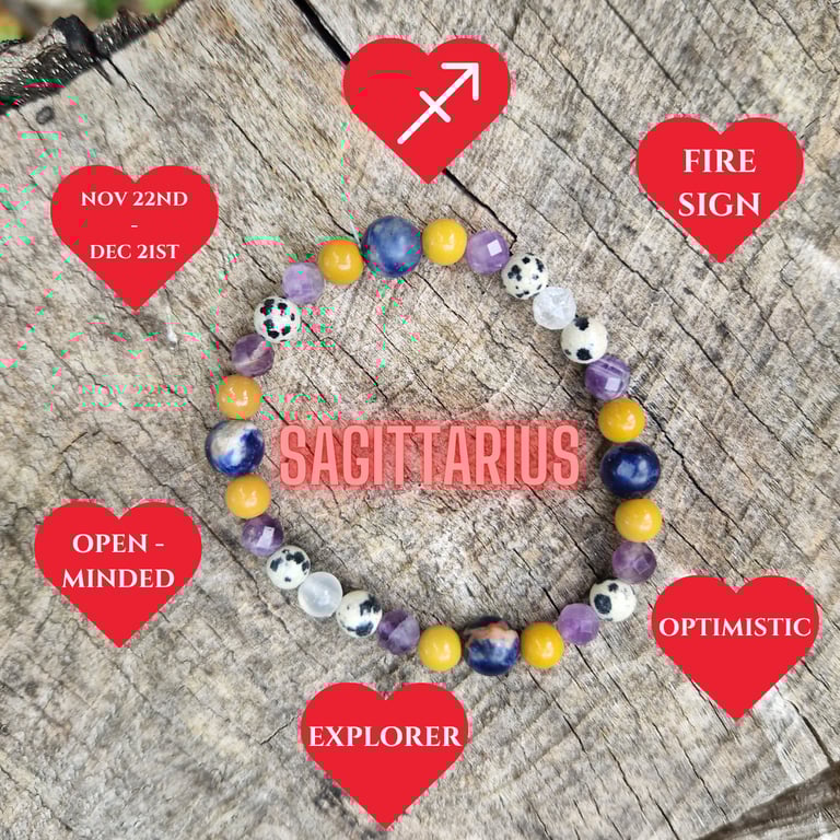 Sagittarius Zodiac Star Sign Gemstone Bracelet 