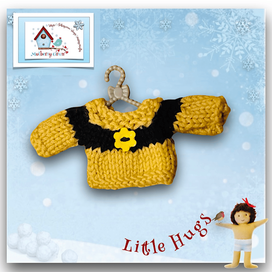 Reserved for Kat Yellow and navy Jumper to fit the Little Hugs dolls 