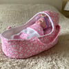 Small Doll's Carrycot with Free Doll