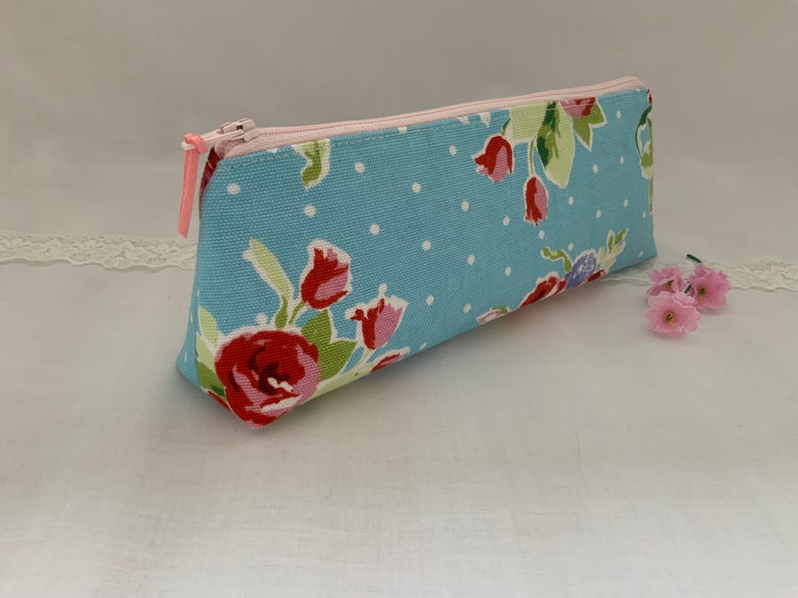 Pencil Case, Brush Case, Cosmetic Bag, Zipped Purse, Mothers Day Gift