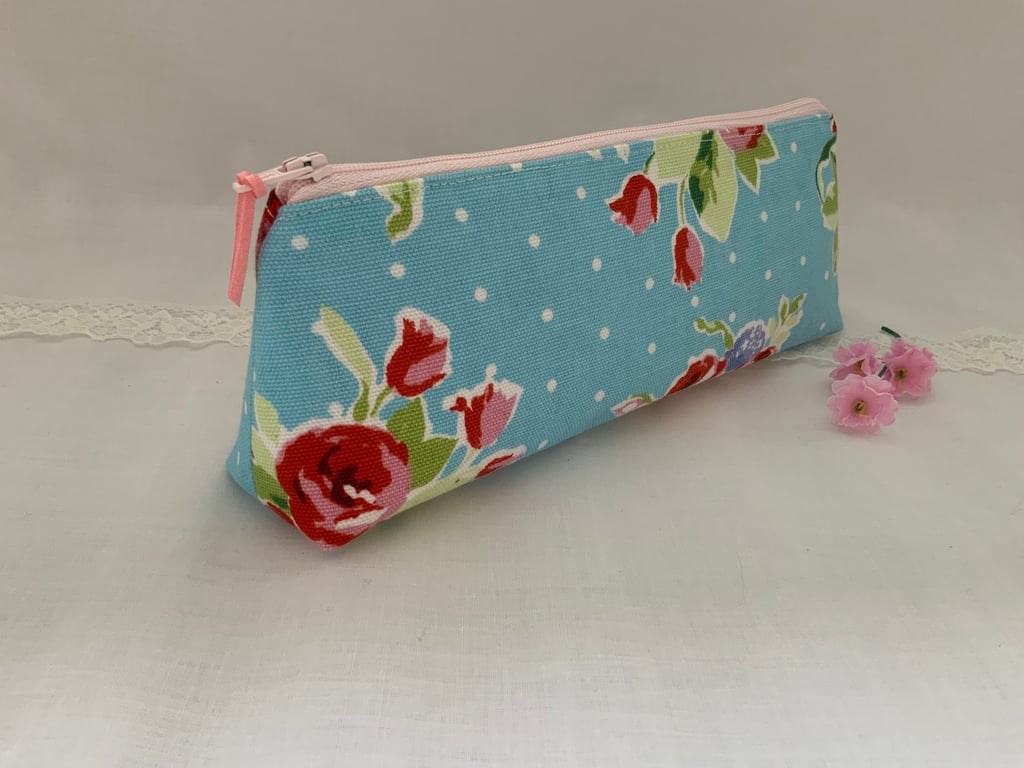 Pencil Case, Brush Case, Cosmetic Bag, Zipped Purse, Mothers Day Gift