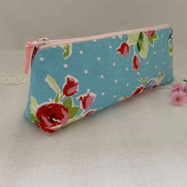 Pencil Case, Brush Case, Cosmetic Bag, Zipped Purse, Mothers Day Gift