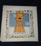 Quirky , illustrated, cute dogs with antlers handmade set of 5 christ cards  - Image 5