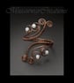 Antique Copper Wire wrapped bracelet cuff,white crystal agate bracelet-wire wrap