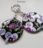 Mother of Pearl Printed  Silver Plated Earrings - Image 5