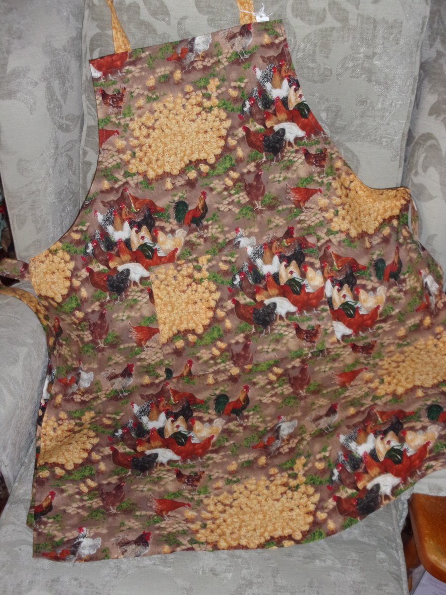 Adult Apron with Chickens and Chicks
