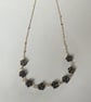 Gold Filled Chain Necklace with Vintage Czech Glass Flower Beads - Image 6