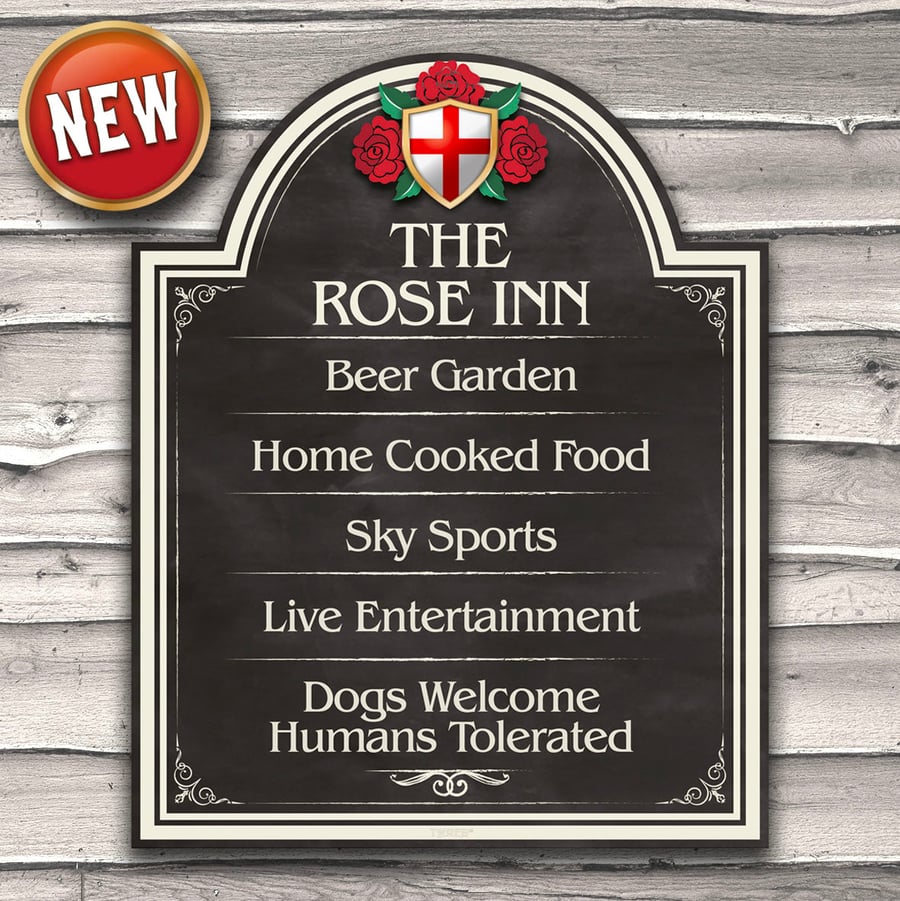 The Rose Inn - Chalkboard style menu sign