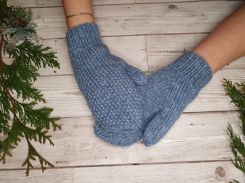 Hand Knit Wool Mittens