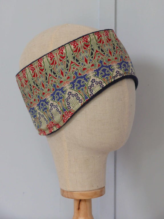 Liberty Headband  Lined with navy Fleece