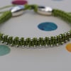 Reduced-Green macrame friendship bracelet