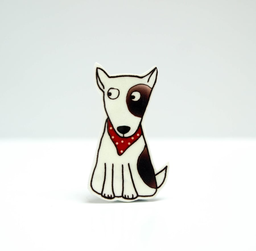 Bruiser the Bull Terrier Brooch