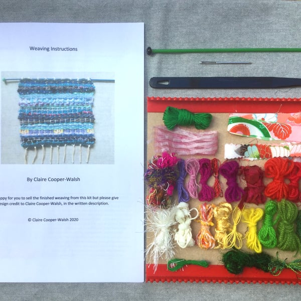 Summer Meadows weaving kit with loom, yarn, needles and instructions