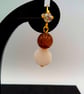 Golden Brown Fluorite and White Mother of Pearl Earrings, Gift for Her, Earrings - Image 5