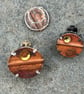 Patinated copper, brass and sterling silver brooch.  - Image 4