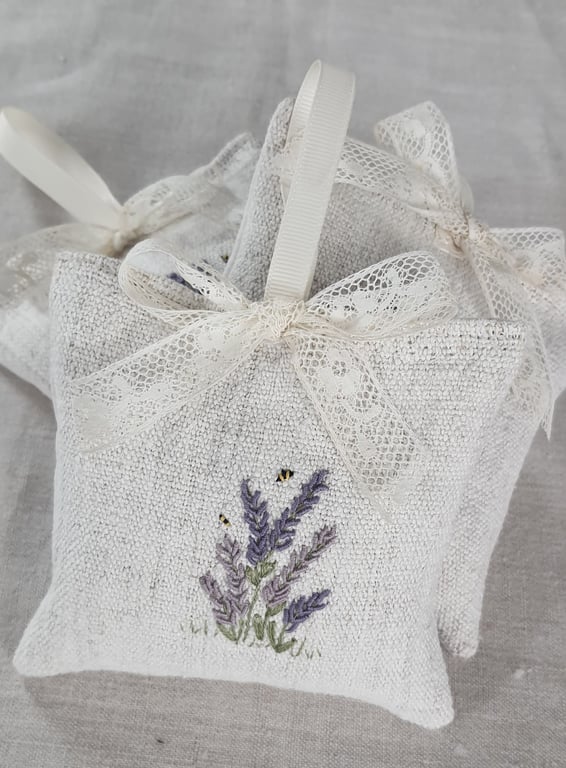 Hand embroidered Lavender Bags