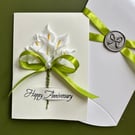 Elegant wedding anniversary floral card wife romantic lily keepsake gift 
