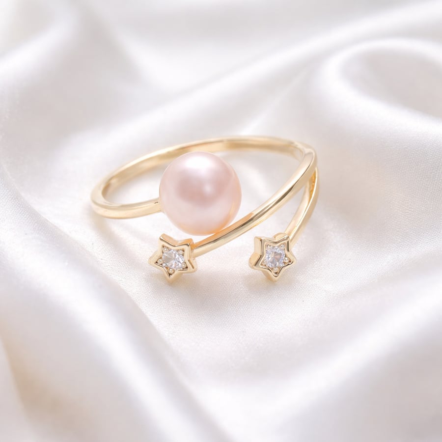 Freshwater Pearl Adjustable Gold Plated Ring
