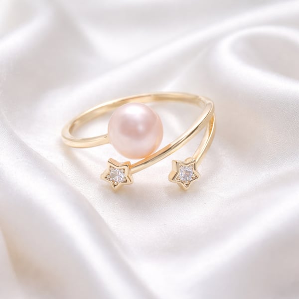 Freshwater Pearl Adjustable Gold Plated Ring