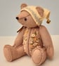 Collectable artist teddy bears, hand embroidered one of a kind small bear