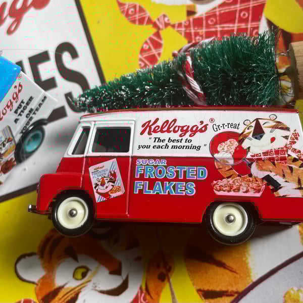 Christmas decoration Die cast vehicle Red Frosted Flakes