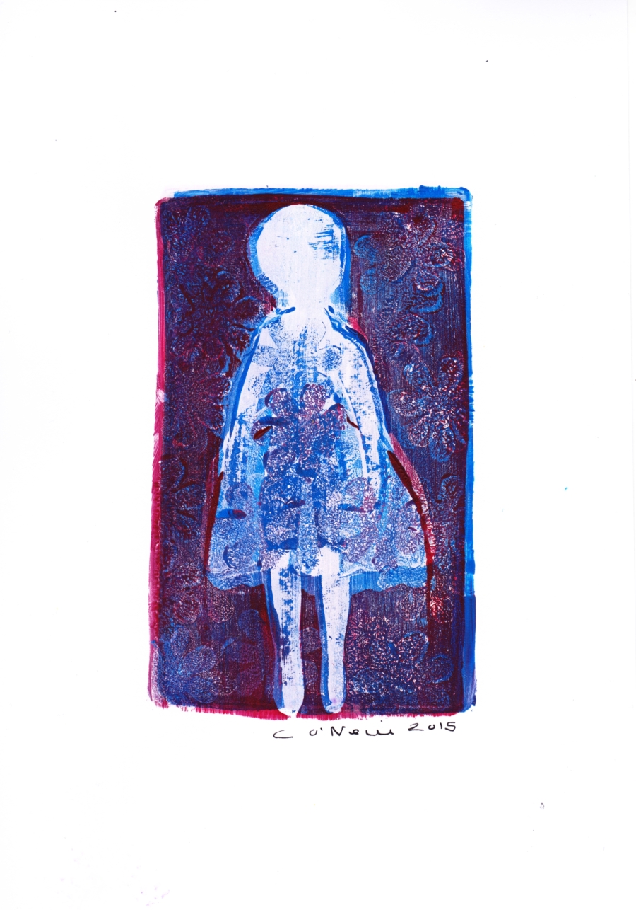 Dream Spirit - mono print - Small original artwork - 