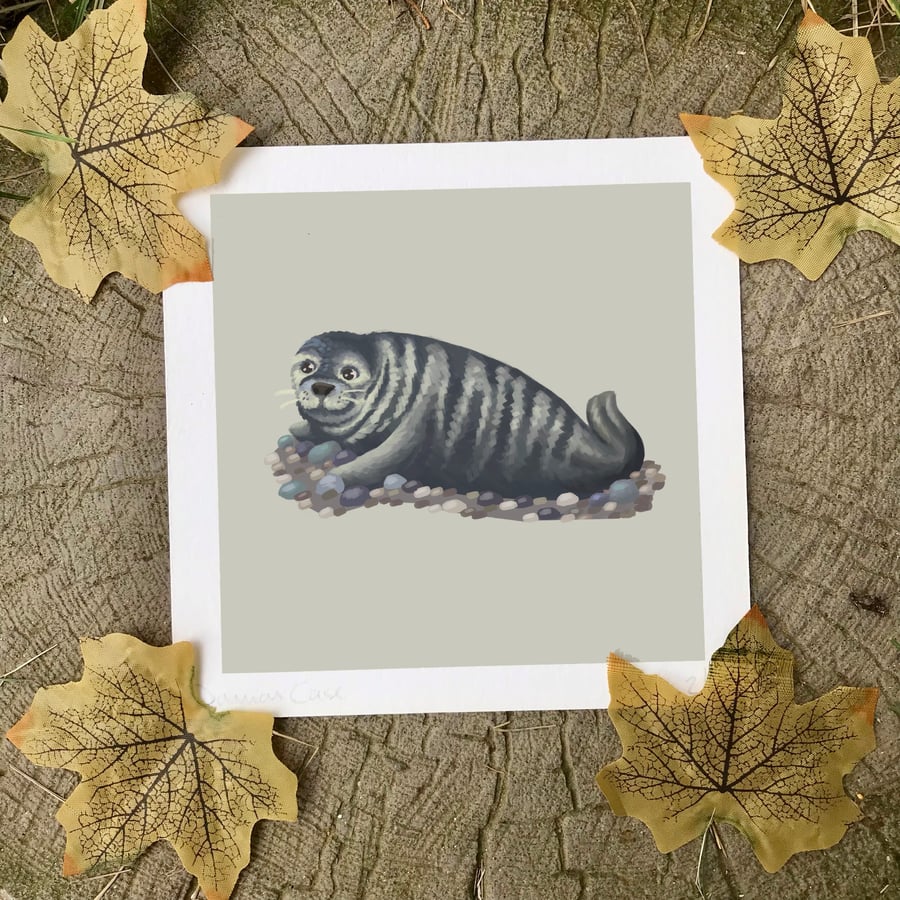 Grey Seal Art Print