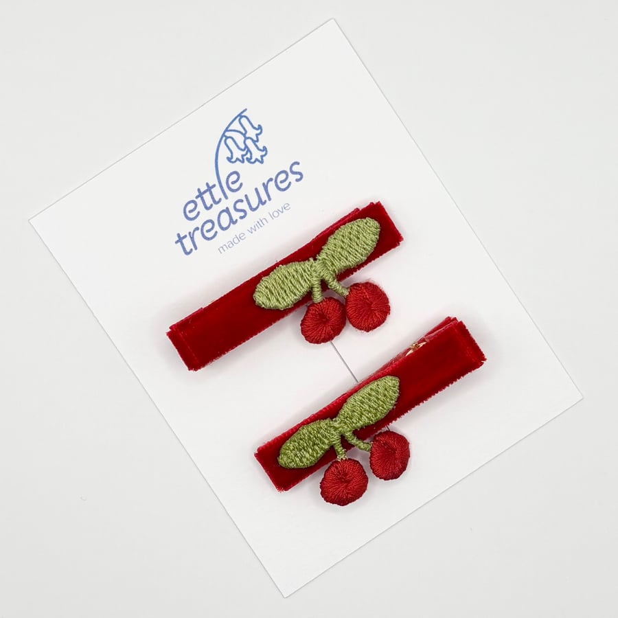 Red Cherry Hair clips 