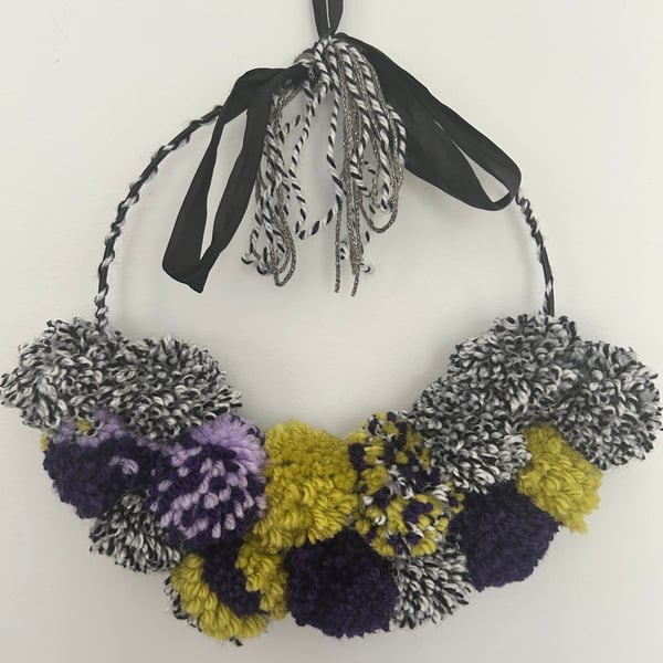 Beetlejuice inspired pom pom wreath