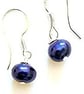 Midnight Blue Grade A Freshwater Pearl Earrings - Image 3