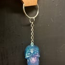 Galaxy style skull keyring