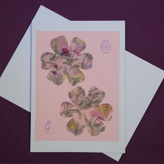 Springtime handmade blank card with white envelope 