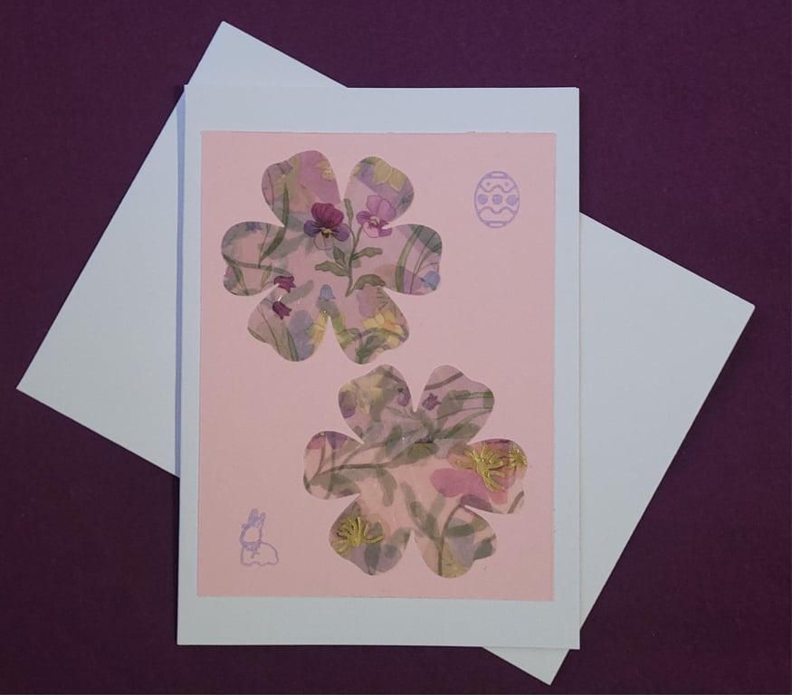 Springtime handmade blank card with white envelope 