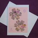 Springtime handmade blank card with white envelope 
