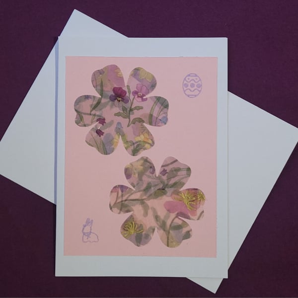 Springtime handmade blank card with white envelope 