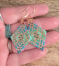 Blue and Gold Geometric Miyuki Beadwork Earrings - Image 6
