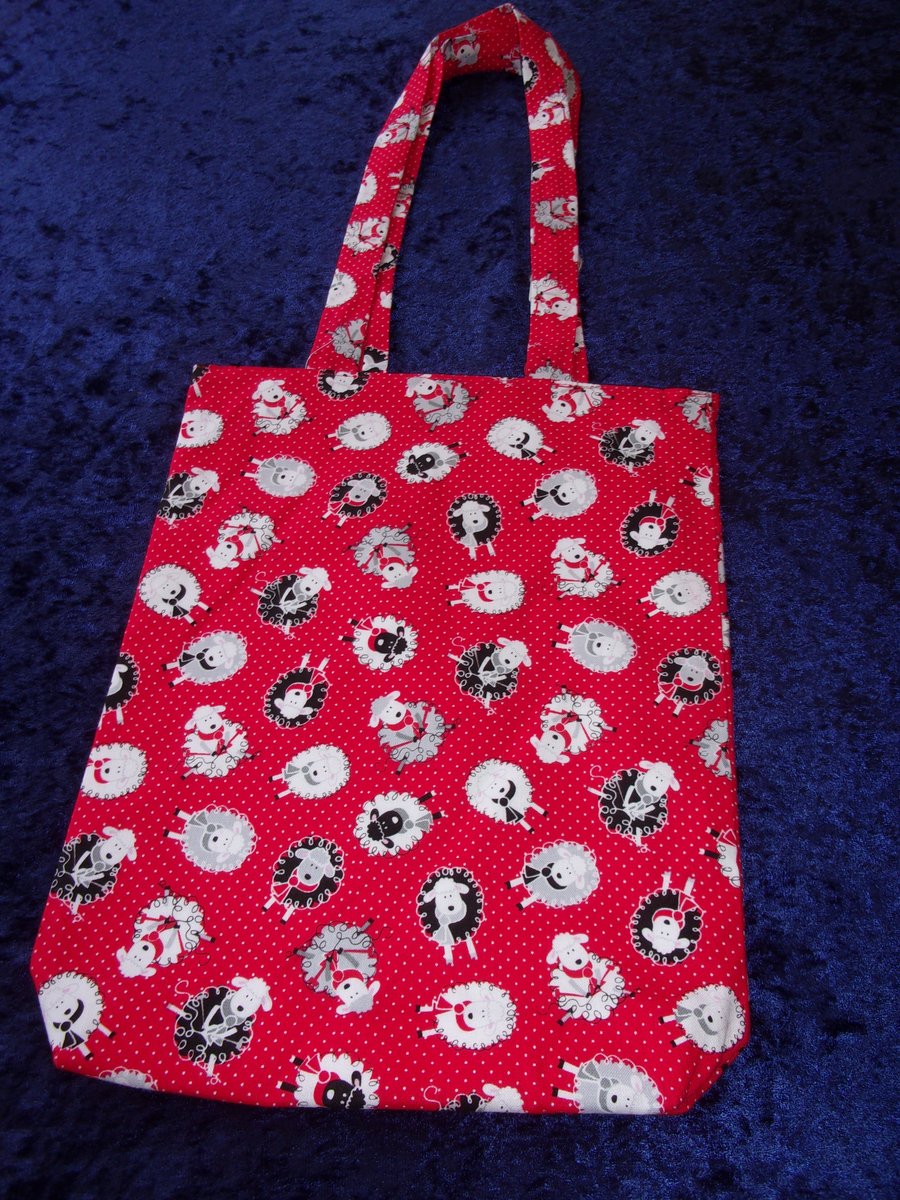 Knitting Sheep Fabric Bag