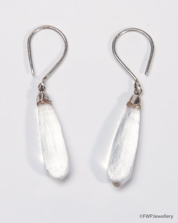 Acrylic Drop Silver Earrings