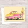 Fabulous Fifties Greeting Card - Hand Drawn Retro Artwork - Neapolitan Ice Cream